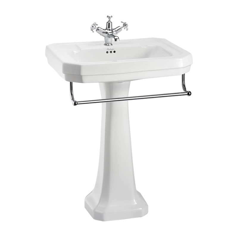 Victorian 61cm Basin, Towel Rail & Regal Pedestal