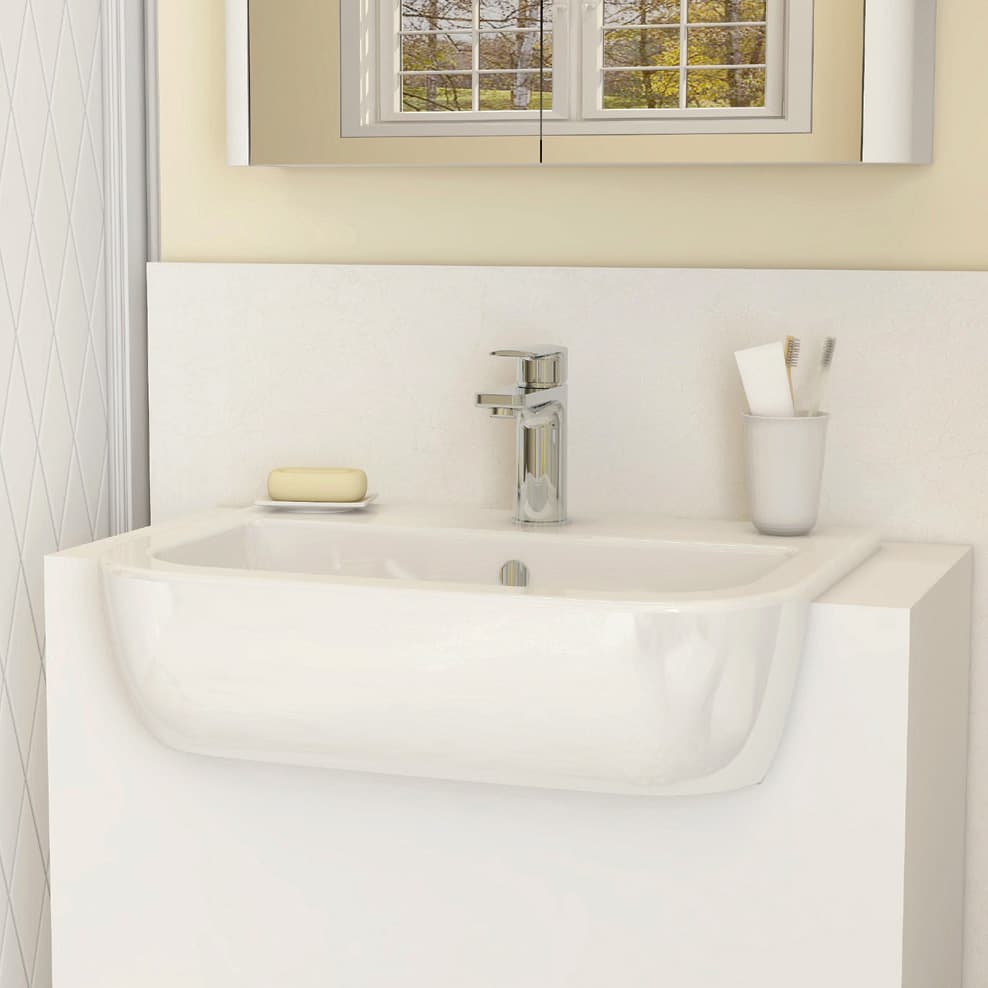 560mm semi countertop basin with one tap hole view 2