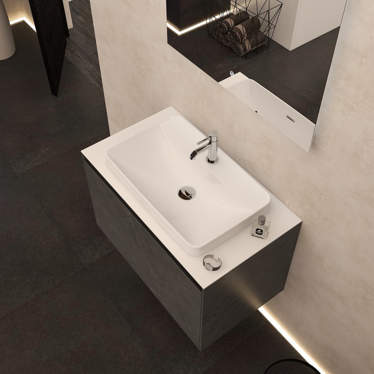 Arco Quartz 800 Pre cut/drilled Solid White Worktop view 2