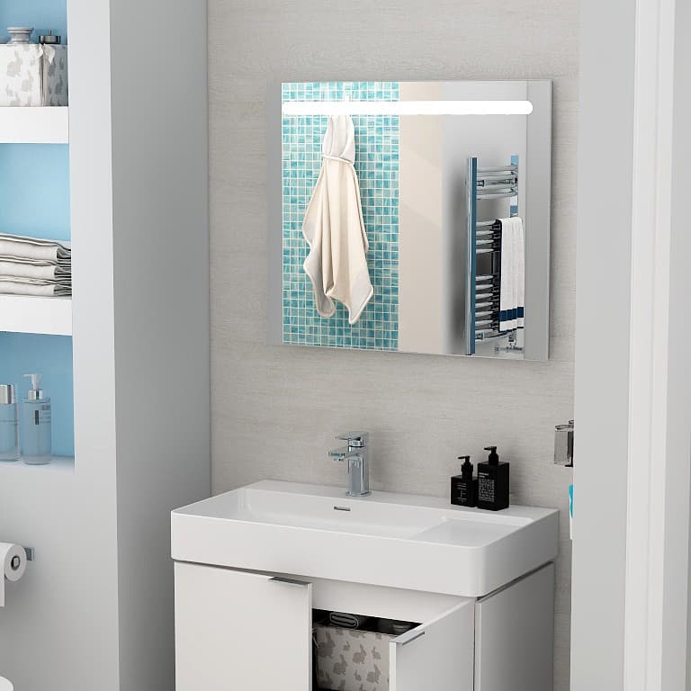 Blade 750mm Illuminated LED mirror with one-touch control and demist function view 2
