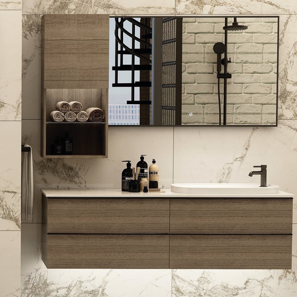 Liberty wall storage cabinet in Grey Oak