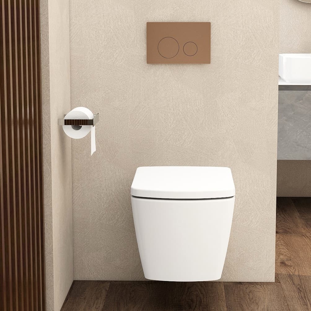 Brushed bronze round stainless steel flush button to suit IMFF01 &amp; IMCC01