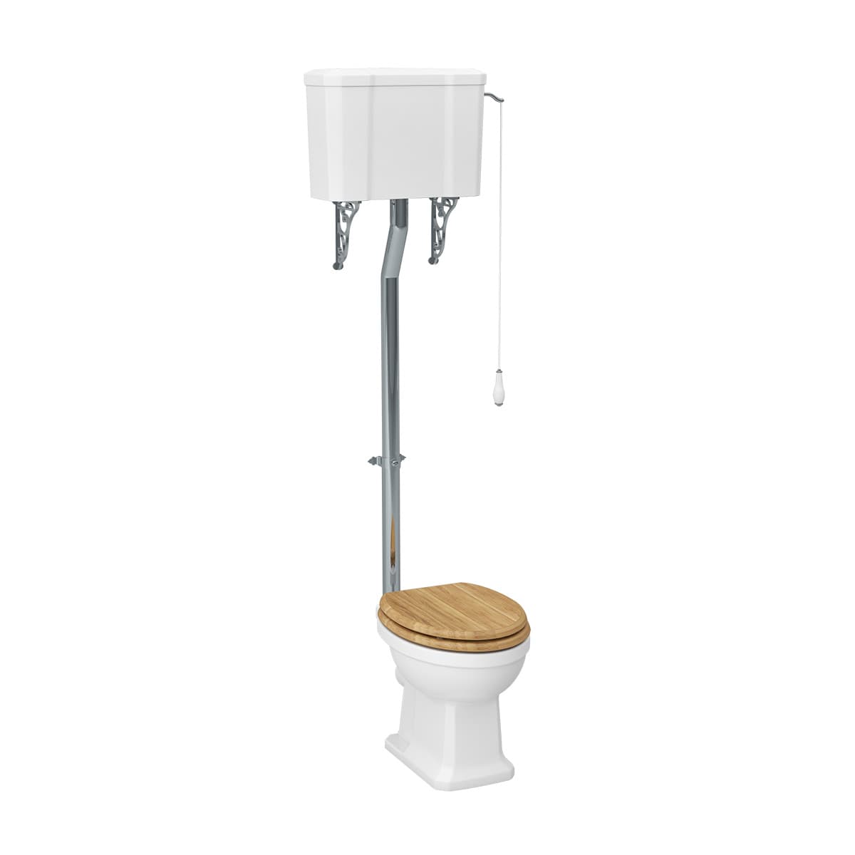 Wyndham open back close coupled pan with high level chrome flush