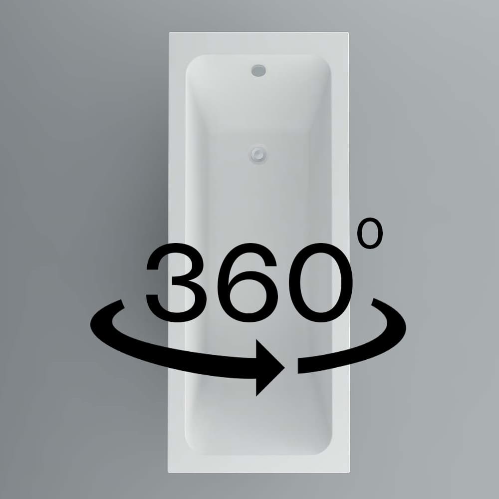 Imex Premiercast Multi layer Reinforced Quadro 1300x700 Single Ended Bath view 4
