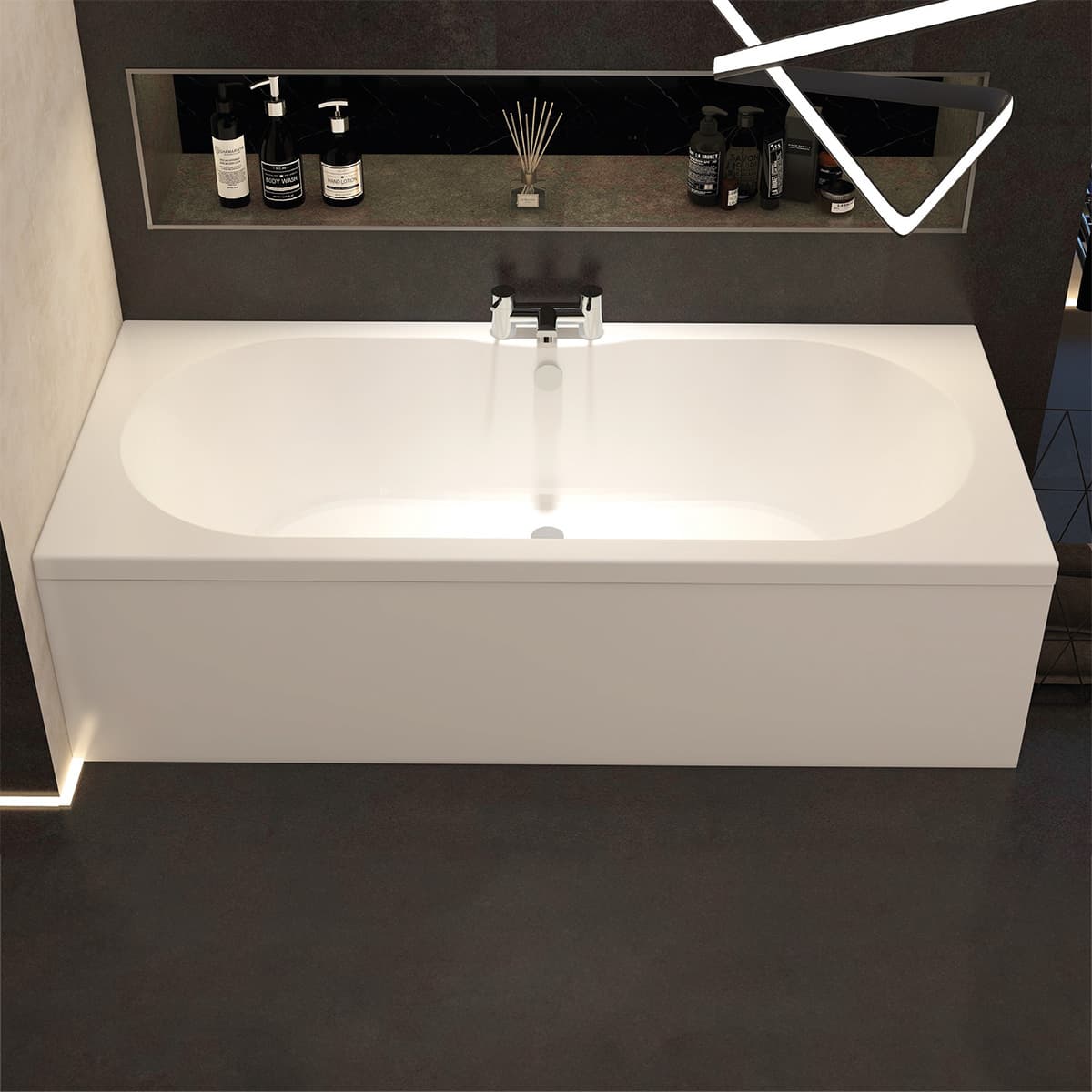 Imex Cast Arco double ended bath 1800x800 (inc. leg pack) view 2