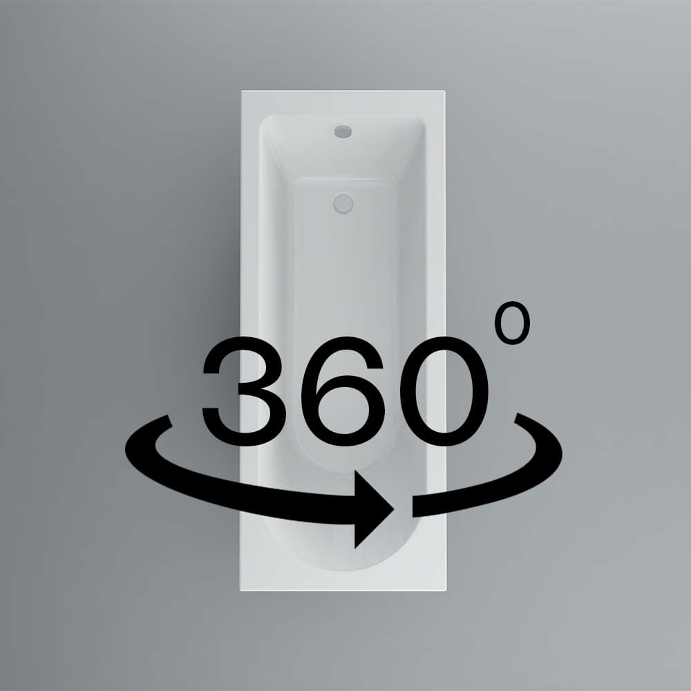 Imex Cast Arco single ended bath 1700mm x 750mm (inc. leg pack) view 3