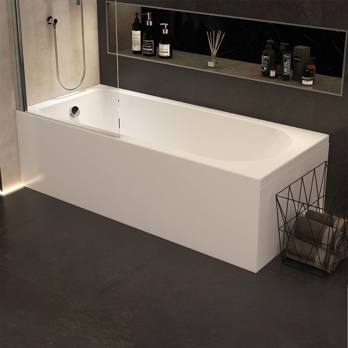 Imex Cast Arco single ended bath 1700mm x 750mm (inc. leg pack) view 2