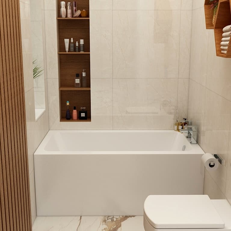 Imex Premiercast Multi layer Reinforced Quadro 1300x700 Single Ended Bath view 3
