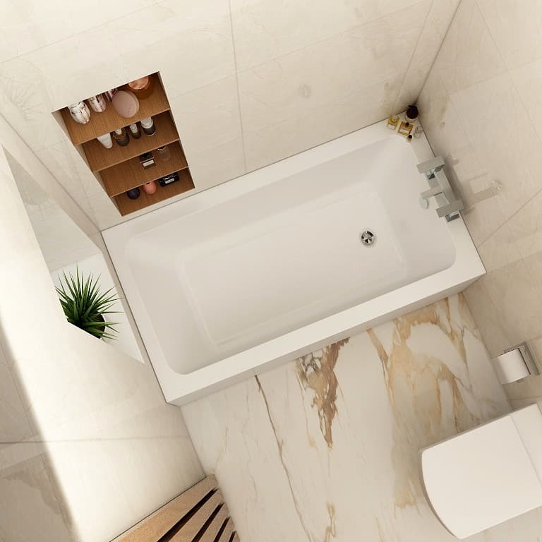 Imex Premiercast Multi layer Reinforced Quadro 1300x700 Single Ended Bath view 2