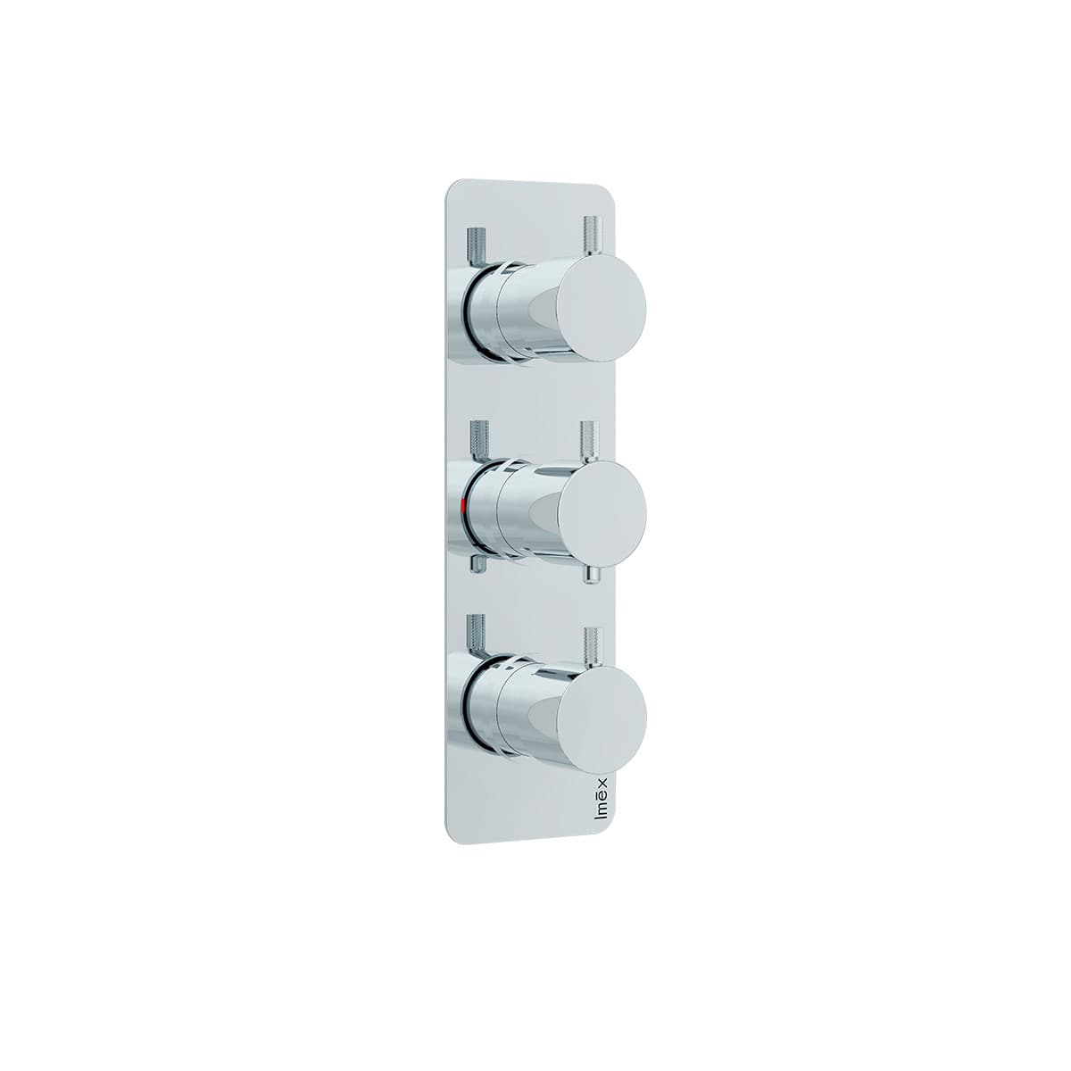 Ravine Chrome Three Handle, Three Outlet, Concealed Thermostatic Shower