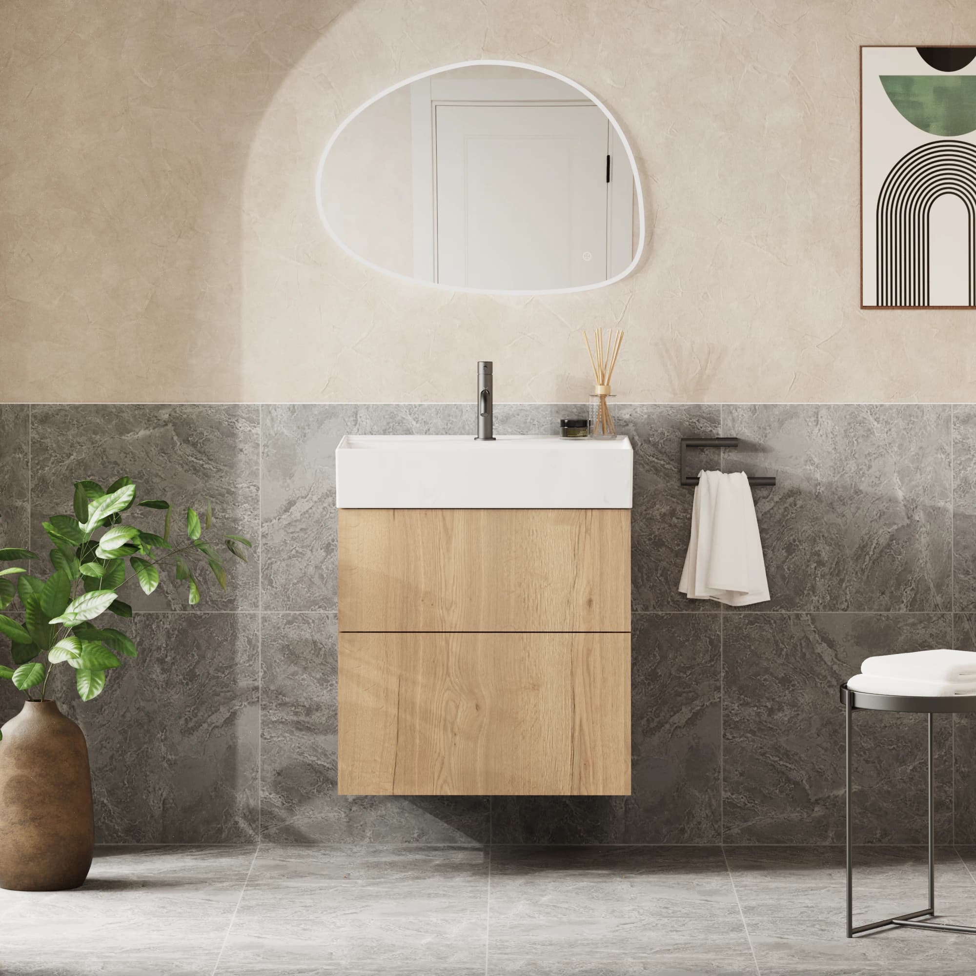 Avenue Furniture Unit with Basin - 600mm view 7
