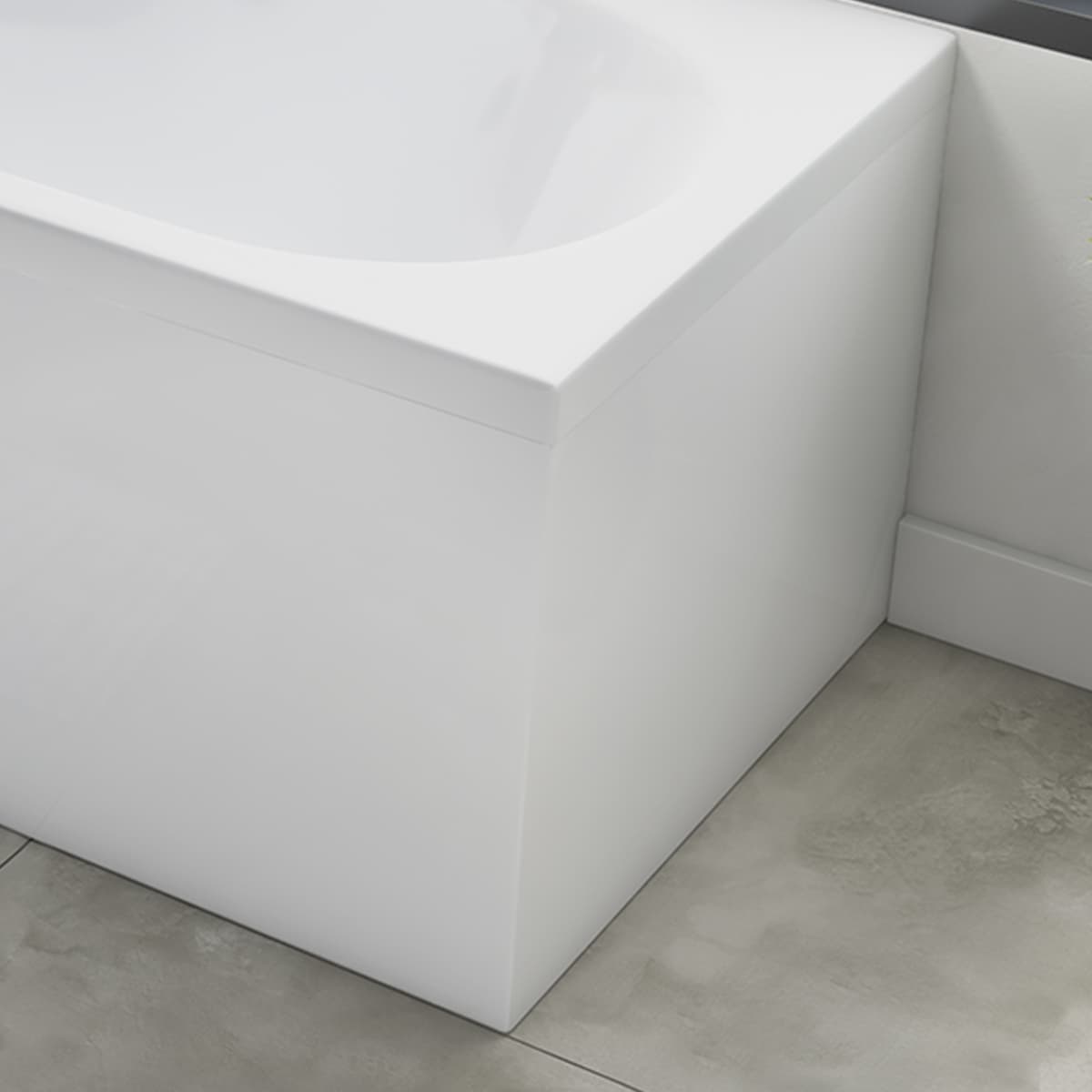 White Gloss Waterproof End Panel 700mm