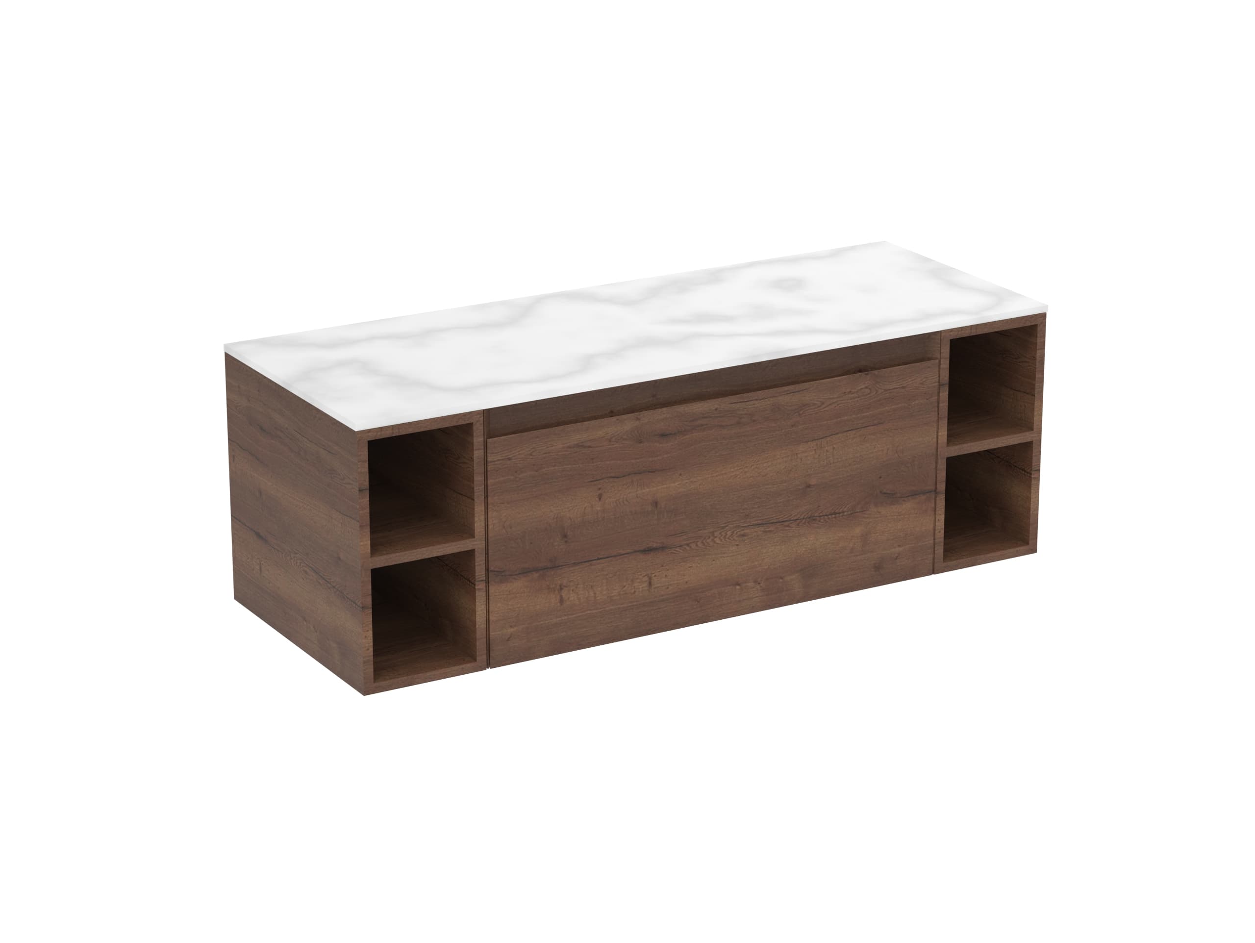UNI 120cm Kit - 80cm 1 Drawer wall mounted unit & 2 x 20cm Spacers - English Oak